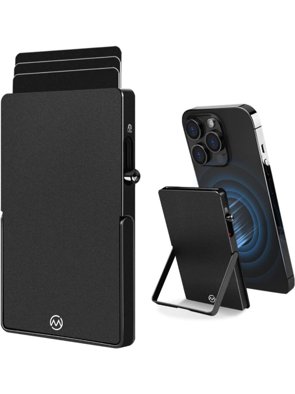 Compact Magnetic Phone Wallet with Adjustable Stand & RFID Card Holder - Quick